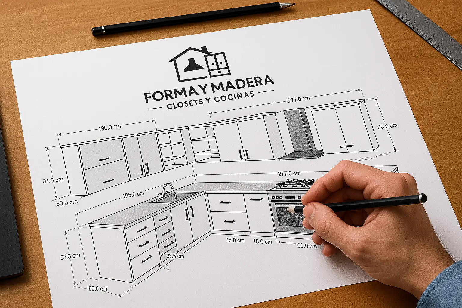 Diseño arquitectónico y planos - FORMA Y MADERA – Closets y Cocinas