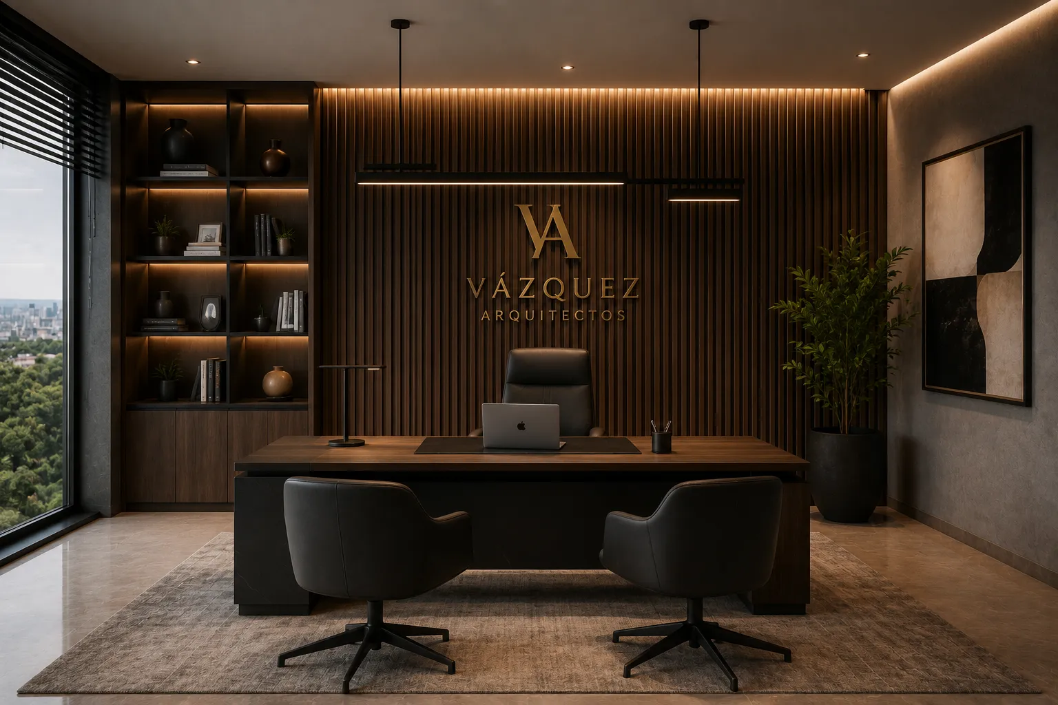Muros y lambrines decorativos para oficinas y recepciones